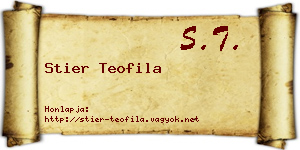 Stier Teofila névjegykártya